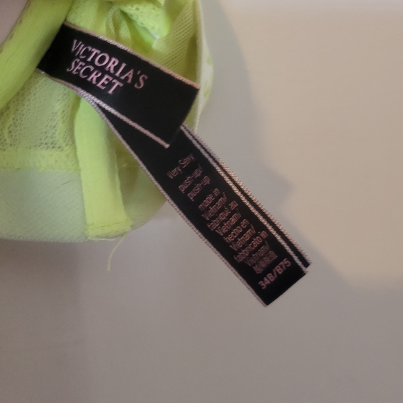 VS Neon Yellow Push Up Bra - Picture 5 of 5